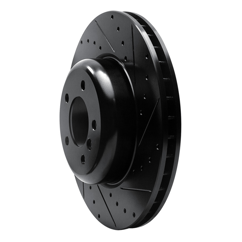 BMW 650I Convertible Brake Rotor (1) - Front Right - R1 Concepts - Drilled & Slotted - Black - `04-`10